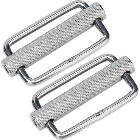 2 boucles de ceinture rectangulaires réglables moletées en acier inoxydable 316 (50 mm) (1/5)