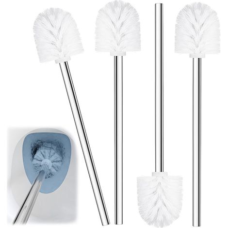 WC Bürste 4 Stück, Klobürste Weiß, WC-Bürsten mit Edelstahlgriff (1/5)