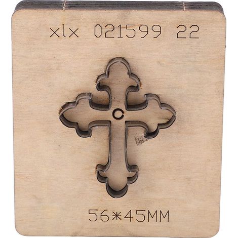 Cross Cutting Die Alloy Steel Leather Edge Punching Mold with Wood Plate for DIY Handcrafts