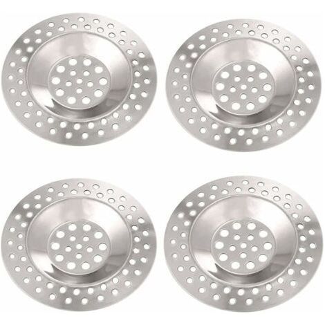 4-teiliges Edelstahl-Spülbecken-Sieb, Edelstahl-Abflusssieb, Küchenspülenfilter, Spülbeckenstöpsel, Abflussstopfen für Küche und Bad (75 mm Durchmesser)