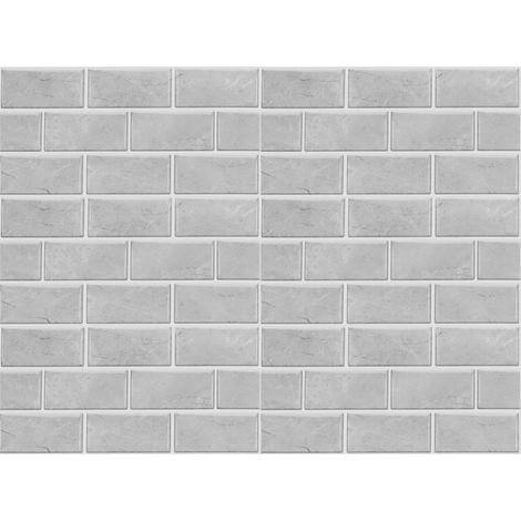 Lot de 6 stickers muraux gris imitation carrelage, autocollants imperméables adhésifs pour cuisine et maison.