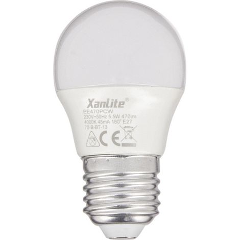 Xanlite – Ampoule LED E27 5,3W (40W eq.) lumière blanc neutre – Durée de vie 15000h – 470 lumens – Angle supérieur à 120° – EE470PCW (1/7)
