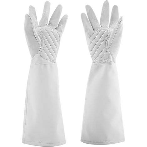 Gants travail cuir – anti-crevaison – blanc M – taille rose
