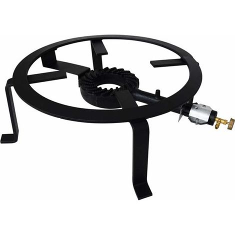fornellone tondo a gas   50 cm in acciaio verde con bruciatore campeggio casa (1/3)