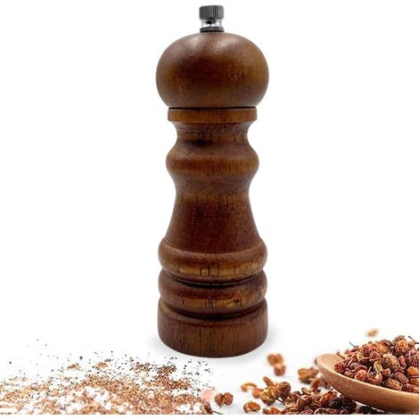 Macina Sale e Pepe Manuale in Legno – Misura 5x14,5 cm - Eleganza e Precisione per Insaporire ogni Piatto con la Grana Regolabile (1/5)