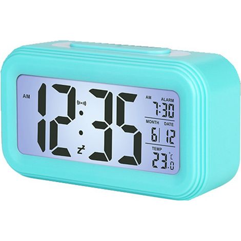 Réveil Électronique - Affichage LCD Grand Écran avec Rétroéclairage - Calendrier et Thermomètre Intérieur - Pour Enfant - 1 Pièce (1/5)