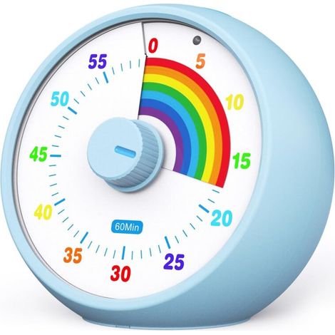Visueller Timer für Kinder, Küche, Klassenzimmer, 60-Minuten-Countdown, Büro-Zeitmanagement-Tool für Kinder, leiser Betrieb, Pomodoro-Timer (blau) FLITI (1/4)