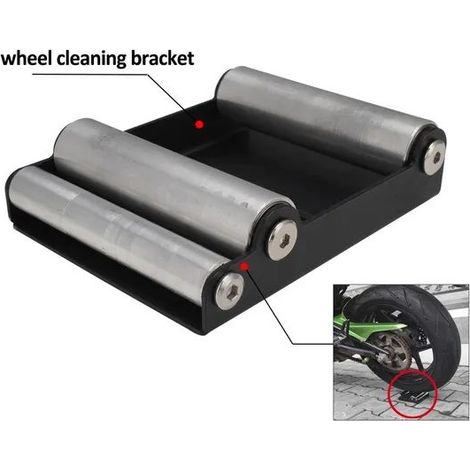 Support de nettoyage de moyeu de moto avec ensemble de brosse de nettoyage de moto, ensemble de lavage propre et sac de rangement pour le nettoyage des pneus, lubrification de la chane, garde - boue, (1/5)