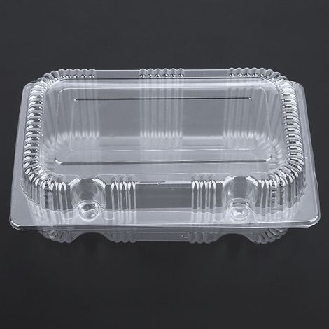 Lot de 25 boîtes de conservation jetables en plastique à charnière pour pains, fruits et légumes, 18,5 x 12,5 x 7 cm (1/5)