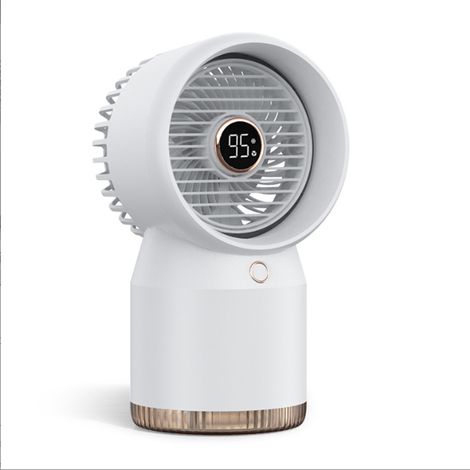 Tragbarer Mini-Ventilator mit USB-Anschluss, leiser Betrieb, Digitalanzeige, Sprühfunktion, Luftbefeuchter und Luftkühler für Büro und Schlafzimmer