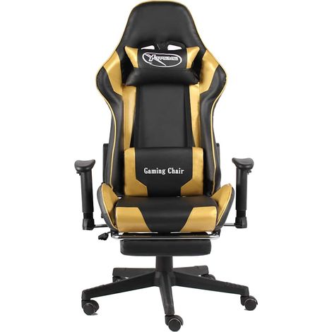 Maison Exclusive - Sedia da Gaming Girevole con Poggiapiedi Oro in PVC (1/5)