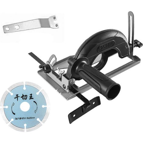 Soporte posicionamiento ajustable ángulo 0-45° profundidad corte 0-40mm, para amoladoras angulares 100-125mm, base ranurado profesional (1/5)