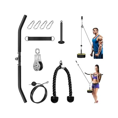 Poulie Musculation Cable, Tirage Maison Triceps Haute et Basse, Entraînement des Bras LAT Pulldown Machine, Équipement pour Biceps Curl (1/5)