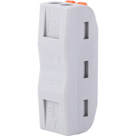 10PCS PCT2-2 connecteur fil à bouton couleur 2 entrées 2 sorties bornier rapide pour câblage clip monochrome (1/5)