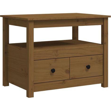 Maison Exclusive - Tavolino da Salotto ambra 71x49x55 cm in Legno Massello di Pino