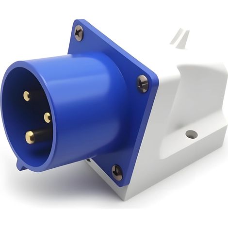 Prise 32A 3 Pôles, Murale CEE 32A 3 Broches, CEE Fiche Murale à 3 Broch Bleu 220V-250V 50/60Hz 2P-E 6H IP44 IEC60309 (1/5)
