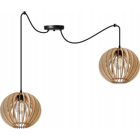 MODERNE LED-DECKENHÄNGELAMPE AUS HOLZ (1/5)