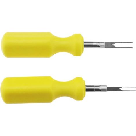 2-teiliges Werkzeugset zum Entfernen von Kfz-Steckverbindern, für 2 mm und 3 mm Drahtstecker-Stiftauszieher, Stiftauszieher aus Edelstahl, für mechanische Reparaturen. (1/3)