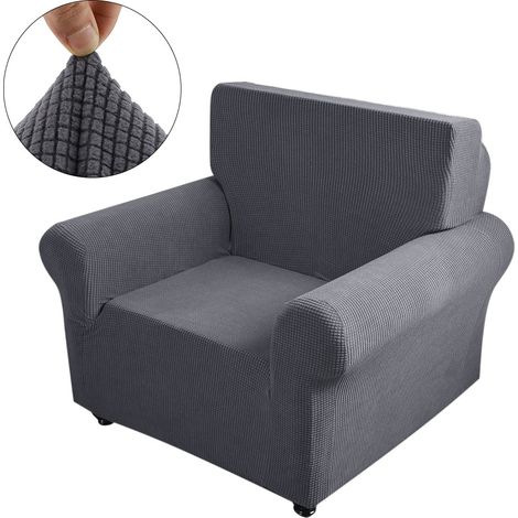 Housse de canapé extensible imperméable Gris pour loveseat 140-180cm en polyester et élasthanne anti-taches et durable (1/5)