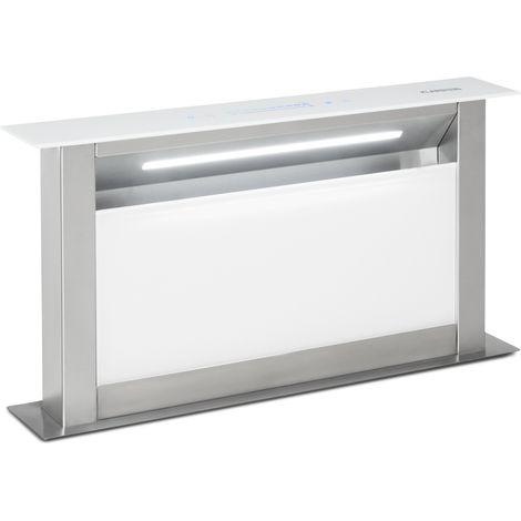 Klarstein Downdraft-Dunstabzugshaube, Versenkbare Abzugshaube, Extrem Leise Dunstabzugshauben mit Filter, Dunstabzugshaube 60cm, Umluft/Abluft Dunsthaube mit 10 Stufen, Dunstabzug 576 m³/h Luftstrom
