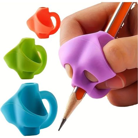Juego de 4: Soporte de silicona para bolígrafo apto para tres dedos,estuche para bolígrafo apto para llevar en el zapato,portalápices suave (1/5)