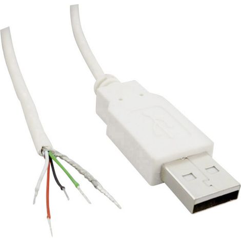USB A Stecker 2.0 mit offenem Kabelende Stecker, gerade  USB A Stecker 2.0 10080110 BKL Electronic I
