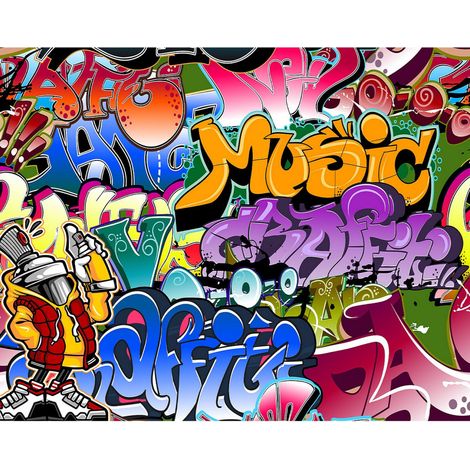 Papier peint Walltastic graffitis avec personnage en forme de bombe de peinture 305x244 cm (1/3)