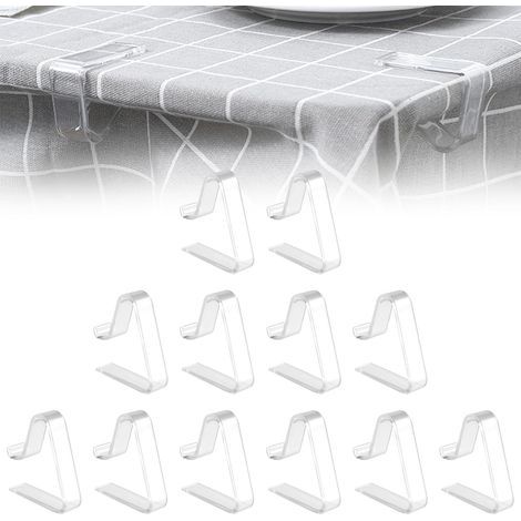 12 PCS Transparent Plastic Tablecloth Clip, Transparent Tablecloth Clips, Multifunctional Tablecloth Clip, Reusable Tablecloth Clip, Suitable for Tables 3.5 to 5 cm Thick for Outdoor Table (1/5)