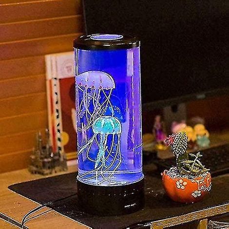 Lampe de chevet LED aquarium méduse avec 6 couleurs changeantes (grande) (1/4)