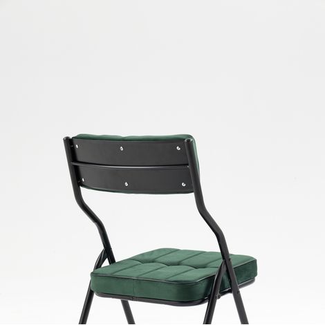 Set di 2 sedie pieghevoli imbottite in acciaio verde (1/5)