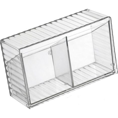 Wandmontierter Kosmetikorganizer ohne Bohren, Aufbewahrungsbox aus Kunststoff mit 2 Fächern, Badezimmeraccessoires (1/5)