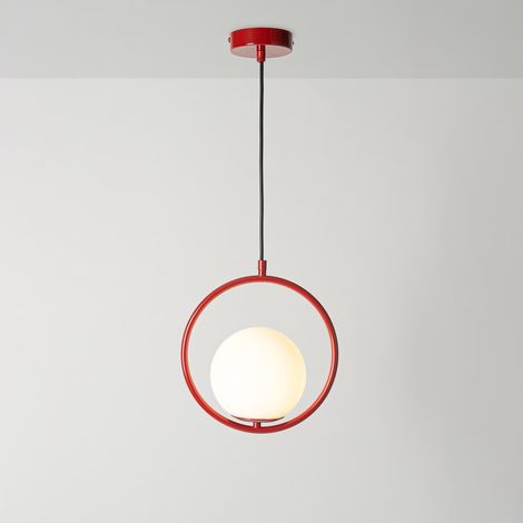Suspension globe en verre "KATE" - E27 - Rouge