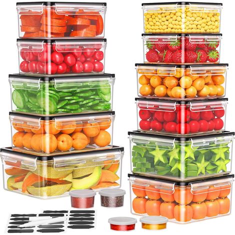 Boîte Conservation Alimentaire, 30 Pièces Boîtes de Conservation Hermétiques (15 Boite Conservation + 15 Couvercles), Boîte Alimentaire Set Plastique Boite Rangement Cuisine, Sans BPA (1/5)