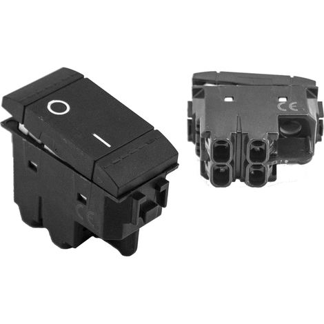 Interruttore Bipolare Pulsante ON OFF Modulo Compatibile Living Nero C1103