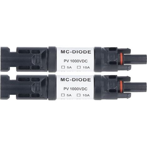 Lot de 2 Pièces de Connecteur PV Solaire 1000 V connecteur MC4,Diode Anti-retour Intégrée IP68 étanche pour Connexion Panneau Solaire(20A) (1/5)
