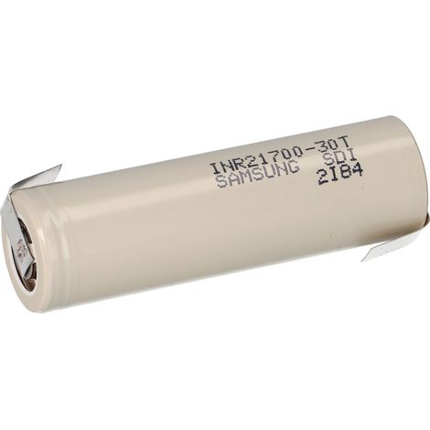 Samsung INR21700-30T 3,6V 3000mAh 35A Li-Ion-Akku mit Z-Lötfahne (1/5)