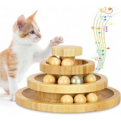 Circuit à balles pour chat, tour à balles à 3 niveaux, équipée de 9 balles détachables, (1/5)