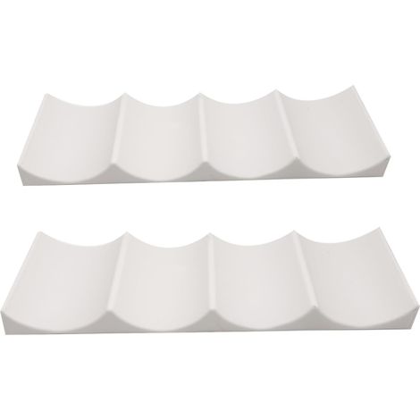 Lot de 2 étagères à bouteilles, design ondulé, polypropylène blanc, pour canettes et vin, réfrigérateur (1/5)