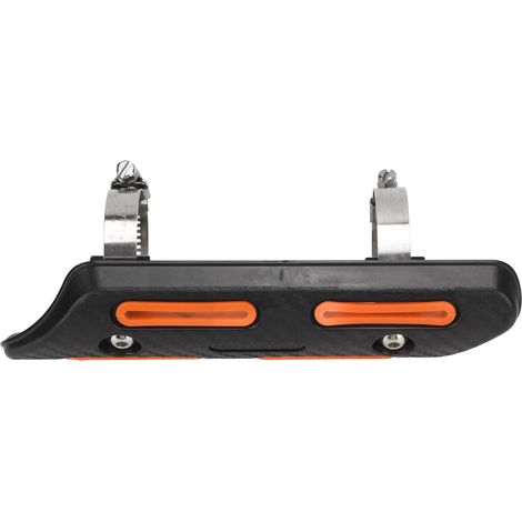 Pare-chaleur de tuyau d'échappement (orange) adapté aux motos à quatre temps, aux véhicules tout-terrain, aux véhicules polyvalents et aux véhicules hors route. (1/5)