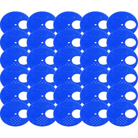 Lot de 30 disques en plastique pour couvercle d'entrée de ruche, grilles de ventilation rondes, accessoires apicoles, bleus (1/5)