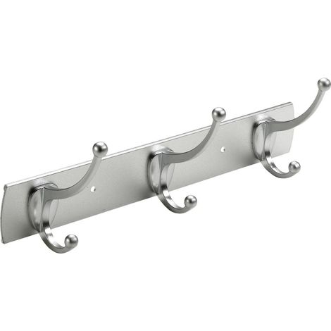 Hettich Garderobenleiste 3 Haken 31,5 x 11,0 x 8,0 cm silber Hakenleiste