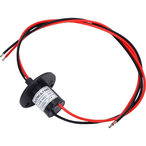 Bague collectrice conductrice électrique 20A 250 tr/min, 2 fils, connecteur de moteur rotatif à 360 degrés, diamètre de 22mm. (1/5)