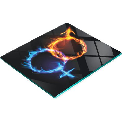 Tablero de vidrio decorativo multifuncional con estampado de Marte y Venus, 60x52 cm.