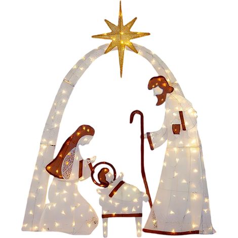 Décorations de Noël, Halloween, crèche de Noël, bonheur, une famille de trois personnes, décorations de jardin (1/5)