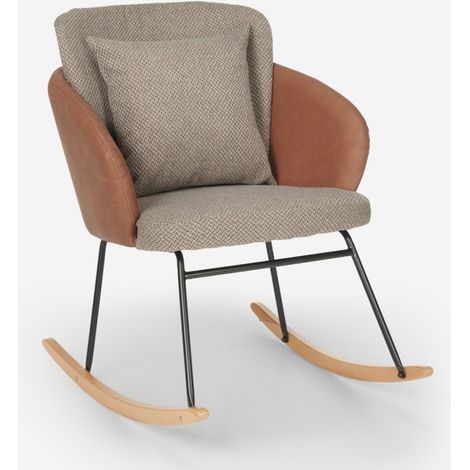 Sedia a dondolo moderna legno poltrona soggiorno cuscino Supoles (1/5)