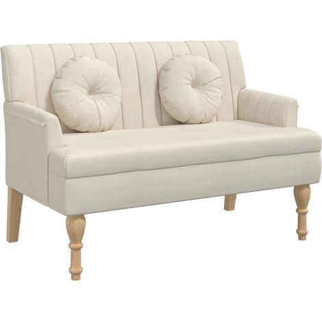 Banc avec coussins 113x64,5x75,5 cm lin CFW257452 (1/5)
