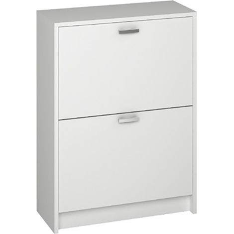 Commode Meuble à chaussures coloris blanc - Longueur 60 x Hauteur 82 x Profondeur 25 cm -PEGANE-