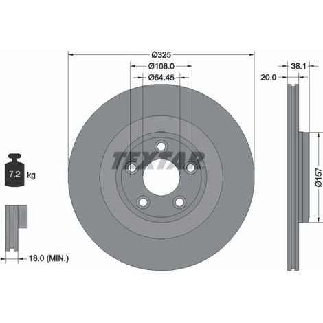 Lot de 2 Disques de frein TEXTAR 92319905 JAGUAR T2R5941