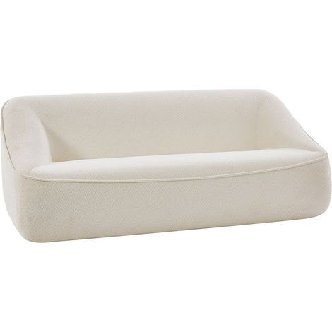 Divano 3 posti in tessuto testurizzato beige KIREBA