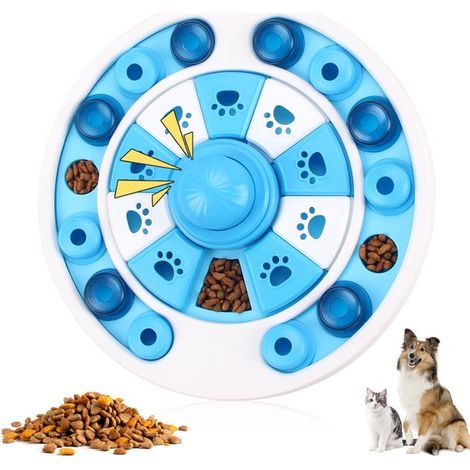 Puzzle alimentaire pour chien et chat – Gamelle anti-glouton – Jouet d'intelligence interactif – Bleu (1/5)
